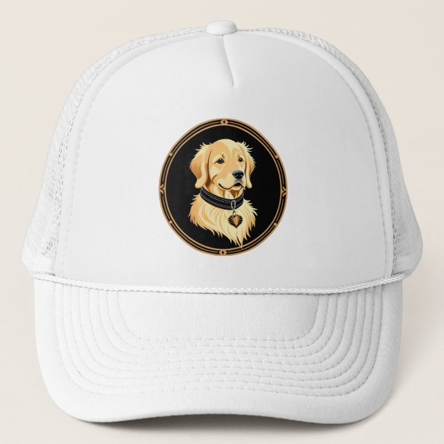 Casquette Retriever doré avec collier élégant (Devant)