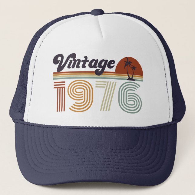 Casquette Retro 49e anniversaire, Vintage 1976 (Devant)