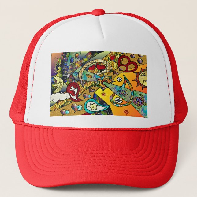 Casquette Retro 60s Psychedelic Cycle de vie Cadeaux Vêtemen (Devant)