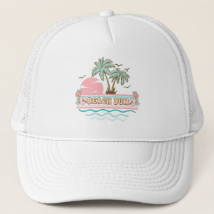 Casquette Retro Beach Bum Thème Tropical Palmiers