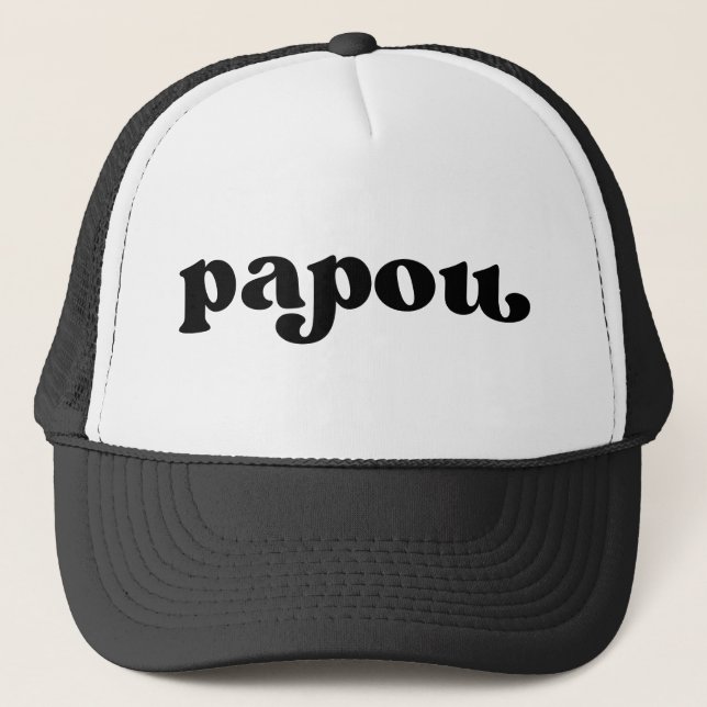 Casquette Retro Black and White Grandpa Greek Papou (Devant)