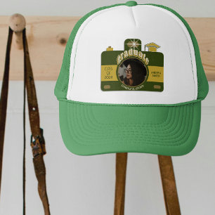 Casquette Retro Caméra photo Vintage Artwork Graduate Green