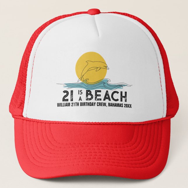 Casquette Rétro Coucher de soleil 21e 30e 40e 50e Anniversai (Devant)