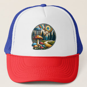 Casquette Retro Disque Golf Psychedelic Ai Art