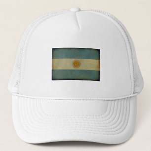 Casquette Rétro drapeau de l'Argentine âgé par cru