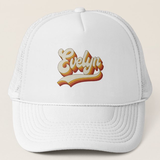 Casquette Retro Evelyn Name 70s Vintage Design (Devant)