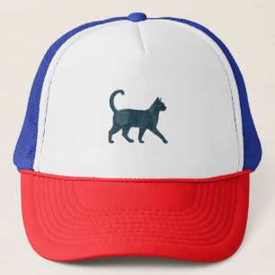 Casquette Retro Funny Denim Patch animal chat T-shirt
