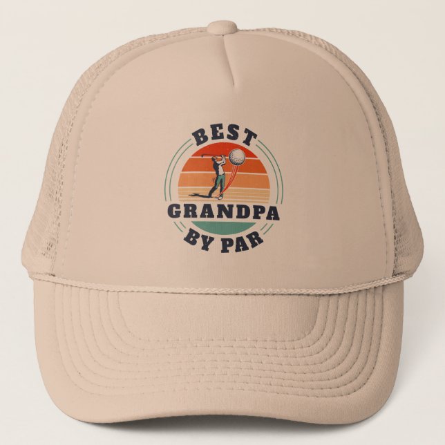 Casquette Retro Grand-parents Day Best Grand-pa By Par Golf (Devant)