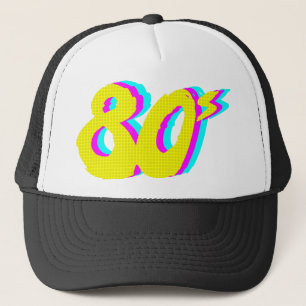 Casquette rétro graphique 80s au néon