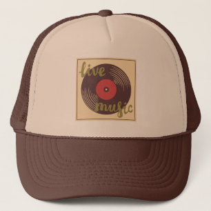 Casquette Retro Live Music Vinyl Record