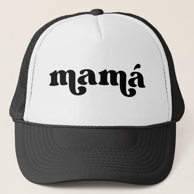 Casquette Retro Mamá Espagnol noir et blanc (Devant)