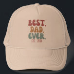 Casquette Retro Meilleur Papa Jamais Établi Date Nouveau Cad<br><div class="desc">Meilleur papa chemise avec date fixe personnalisable en police et couleurs rétro.</div>
