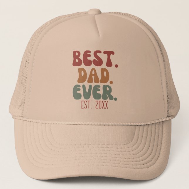 Casquette Retro Meilleur Papa Jamais Établi Date Nouveau Cad (Devant)