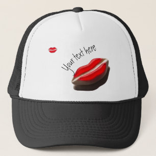Casquette Rétro motif rouge de bouche de regard