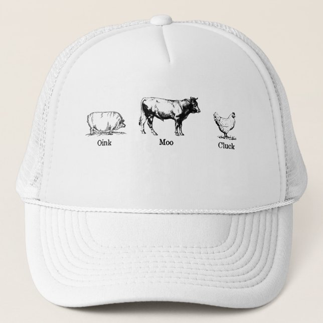 Casquette Retro Oink Moo Cluck Pig Cow poulet (Devant)