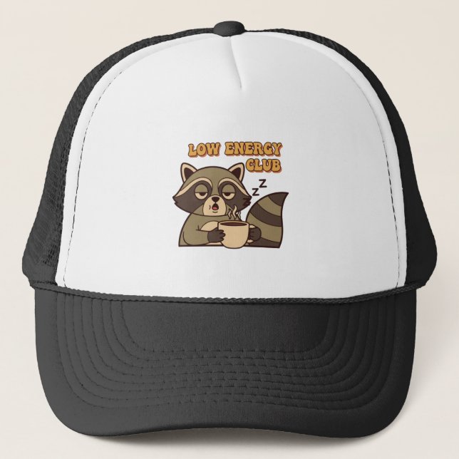 Casquette Retro Raccoon Low Energy Trucker Hat (Devant)