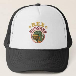 Casquette Retro Rex Burgers T-Rex Mangeant Cheeseburger 70s