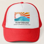 Casquette Retro Sunset Beach 70th AF Birthday Crew Squad<br><div class="desc">Chapeau de l'équipe d'équipage de la 70e AF de Sunset Beach Retro</div>