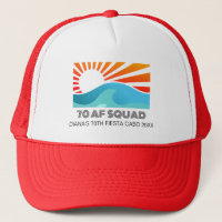 Retro Sunset Beach 70th AF Birthday Crew Squad