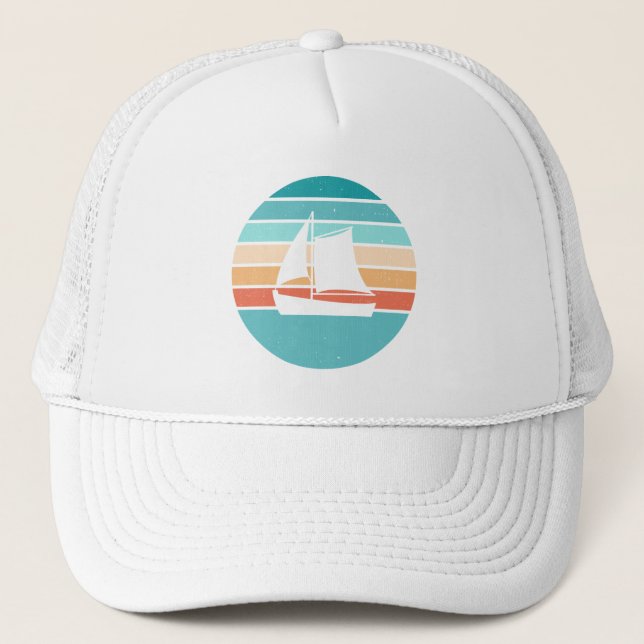 Casquette Retro Sunset Effet Perdu + Voilier (Devant)