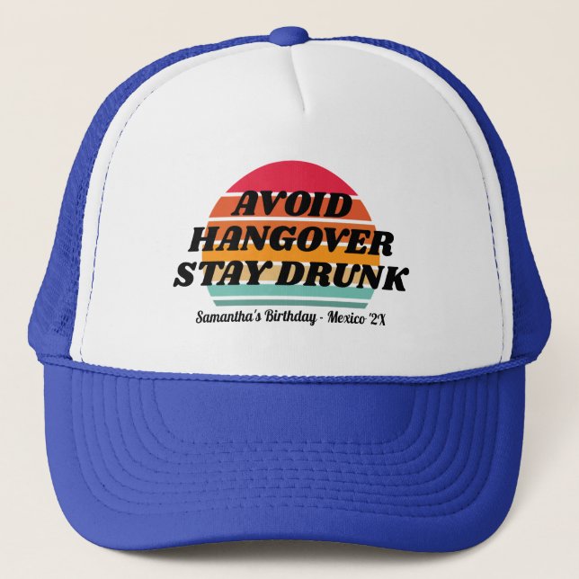Casquette Retro Sunset Vacation 20e 30e 40 Anniversaire Squa (Devant)
