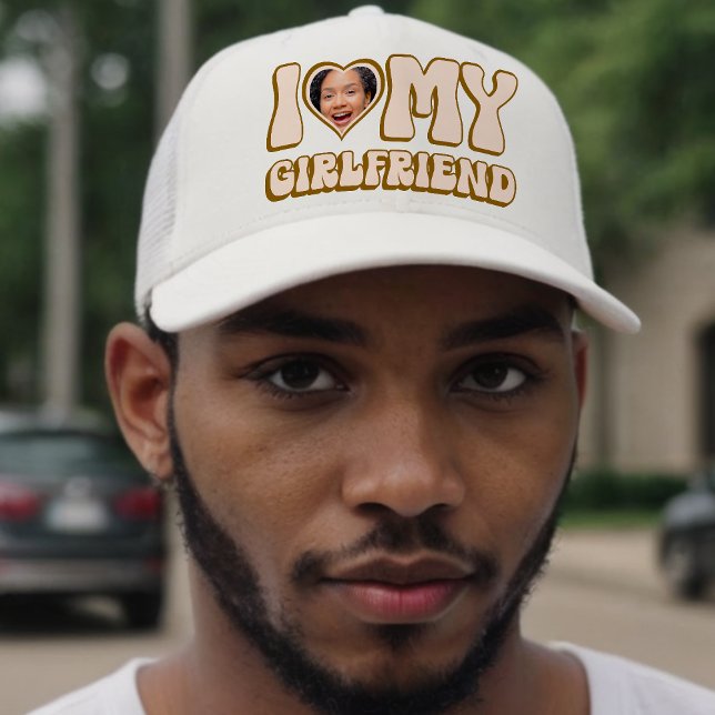 Casquette Retro Valentine Heart Photo I Love My Girl (Créateur téléchargé)