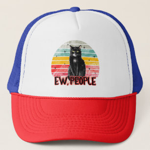 Casquette Retro Vintage Chat Noir Ew