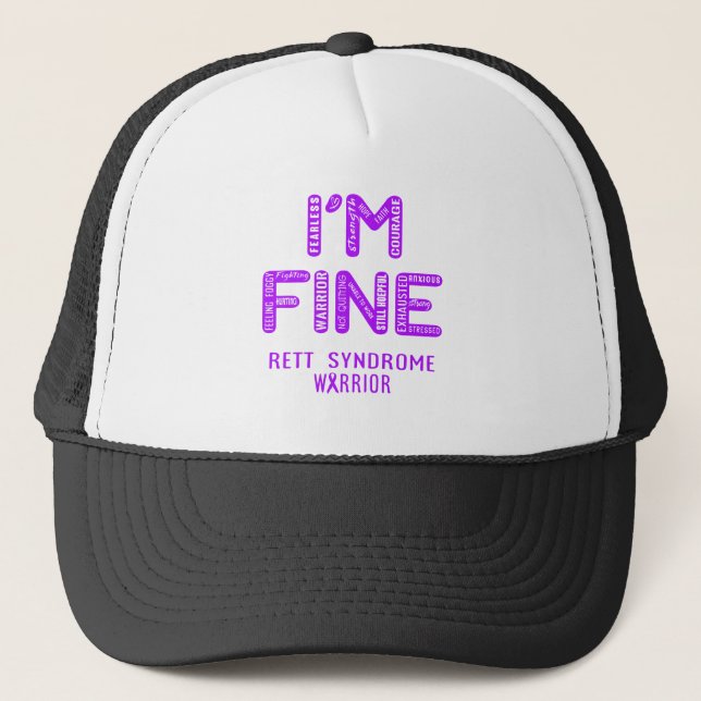 Casquette Rett Syndrome Warrior - JE SUIS FINE (Devant)
