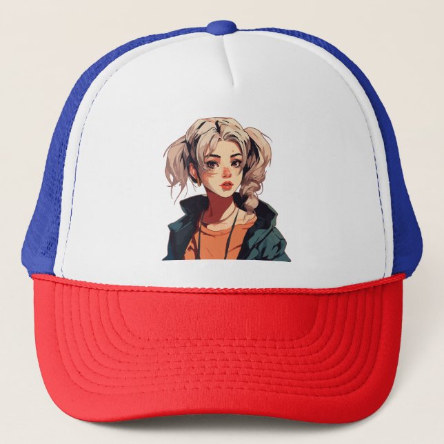 Casquette Rêve d'Anime : Beauté aux Cheveux Beige (Devant)