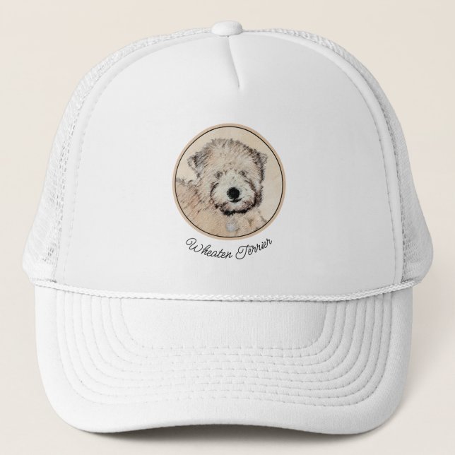 Casquette Revêtu doux Roue Peinture Terrier Art original (Devant)
