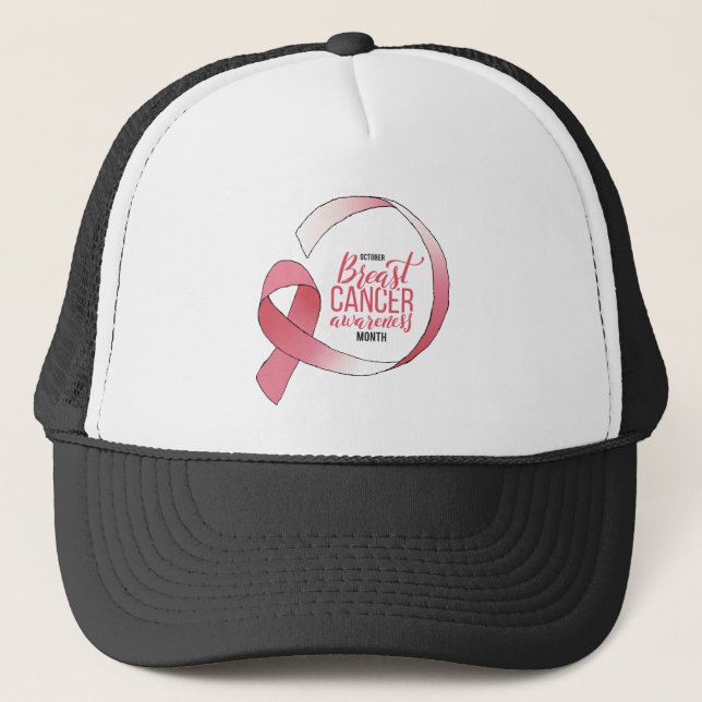 Casquette Ribbon de dessin du cancer du sein rose Mois BCA (Devant)