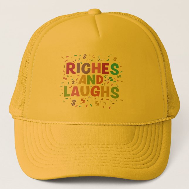 Casquette Riches et rires Conception de chapeau de camion (Devant)