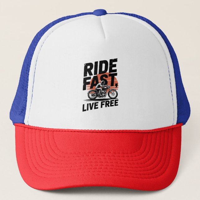 Casquette Ride Fast Live Bicyclist T-shirt (Devant)