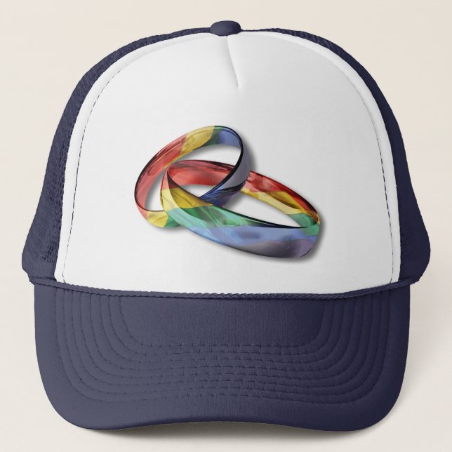 Casquette Rings de Rainbow Wedding pour l'Equality (Devant)