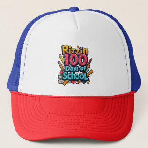 Casquette Rizzin 100 jours de l'école Gen Alpha Funny