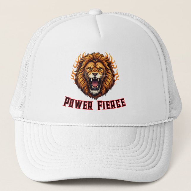 Casquette Roaring Fire Lion Head Mascot (Devant)
