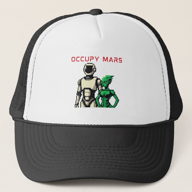 Casquette Robot Humanoïde Futuriste sur une Planète Extrater (Devant)