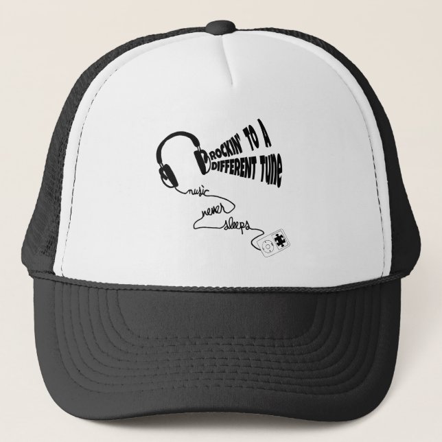 Casquette Rockin à un air différent - la musique ne dort (Devant)