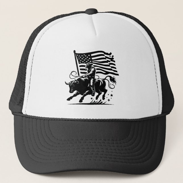 Casquette Rodeo de Cavalier de Taureau Américain (Devant)