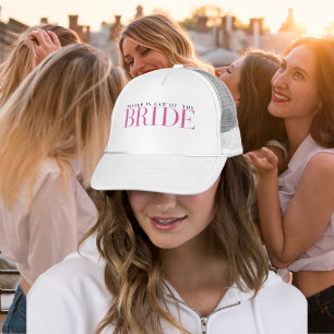 Casquette Rôle de la mariée rose moderne personnalisé pour l