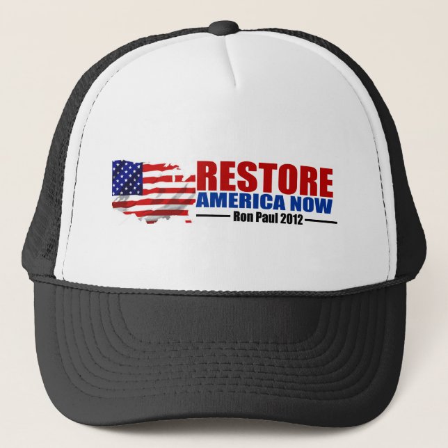 Casquette Ron Paul 2012 : Restauration Amérique maintenant (Devant)