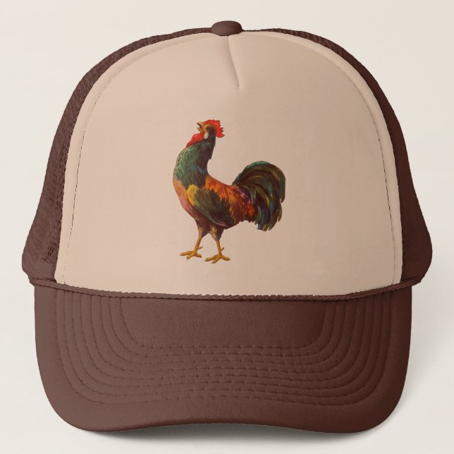 Casquette Rooster Cuisine Vintage Crate Art (Devant)