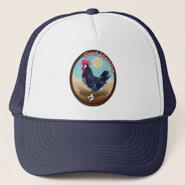 Casquette Rooster de Minorque Bonjour Vintage Oval (Devant)