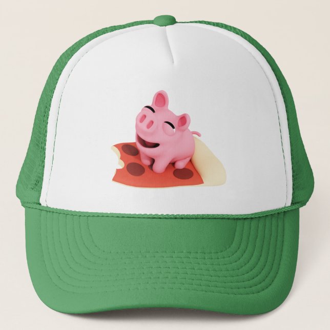 Casquette Rosa the Pig Love Pizza (Devant)