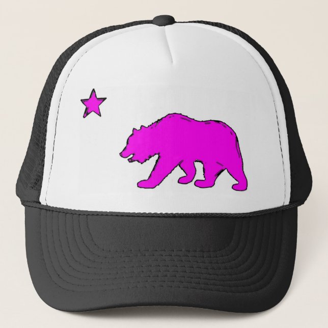 Casquette rose au néon d'ours de drapeau de la (Devant)