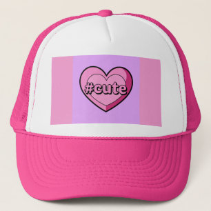 Casquette rose-coeur mignon