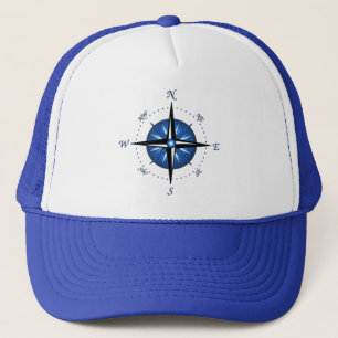 Casquette Rose de boussole bleu