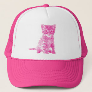 Casquette rose de camionneur de chat de Kitty