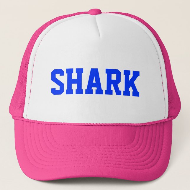 Casquette rose de camionneur de requin (Devant)