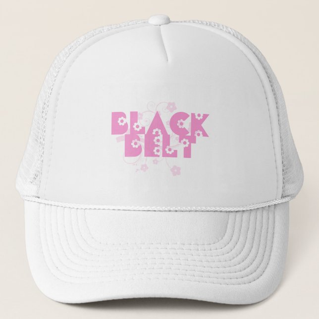 Casquette rose de ceinture noire d'arts martiaux (Devant)